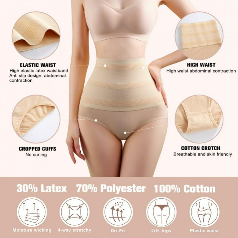 Women's High-waist Tummy Control Breathable Comfortable Soft Body Shaper  Slimming Waist Briefs Full Coverage Shaping Panties Plus Size S-XXL(3-Packs)