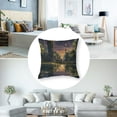 thumbnail image 5 of nygtbtfer  Landscape Decorative Throw Pillow Case Pack of 2, Idyllic Scenery at Night with a Stone Fireflies and Forest Trees Swamp Print, Cushion Cover for Couch Living Room Car,  Multicolor White, 5 of 7