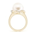 thumbnail image 2 of Angara Freshwater Cultured Pearl Overlapping Halo Ring in 14K Yellow Gold for Women | June Birthstone Jewelry for Her, 2 of 8