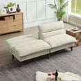 thumbnail image 4 of Convertible Sofa Bed 72″ Fabric Couch with Adjustable Backrest Loveseat Recliner Sleeper Living Room Furniture futon Set for Apartment Small Space, Beige, 4 of 18