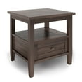 thumbnail image 2 of WyndenHall  Norfolk SOLID WOOD 20 inch Wide Rectangle Transitional End Side Table - 20 inch Wide Warm Walnut Brown Lacquer,Stained, 2 of 5