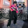 thumbnail image 3 of Girls Hip Hop Dance Outfit Summer Street Dance Performance Suit Crop Tops Cargo Pant Kpop Clothing Jazz Dancewear, 3 of 6