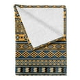 thumbnail image 2 of Afghan Soft Flannel Fleece Throw Blanket, Middle Eastern Geometric Shapes Squares Chevron and Rhombuses Arrangement, Cozy Plush for Indoor and Outdoor Use, 70" x 90", Multicolor, by Ambesonne, 2 of 5