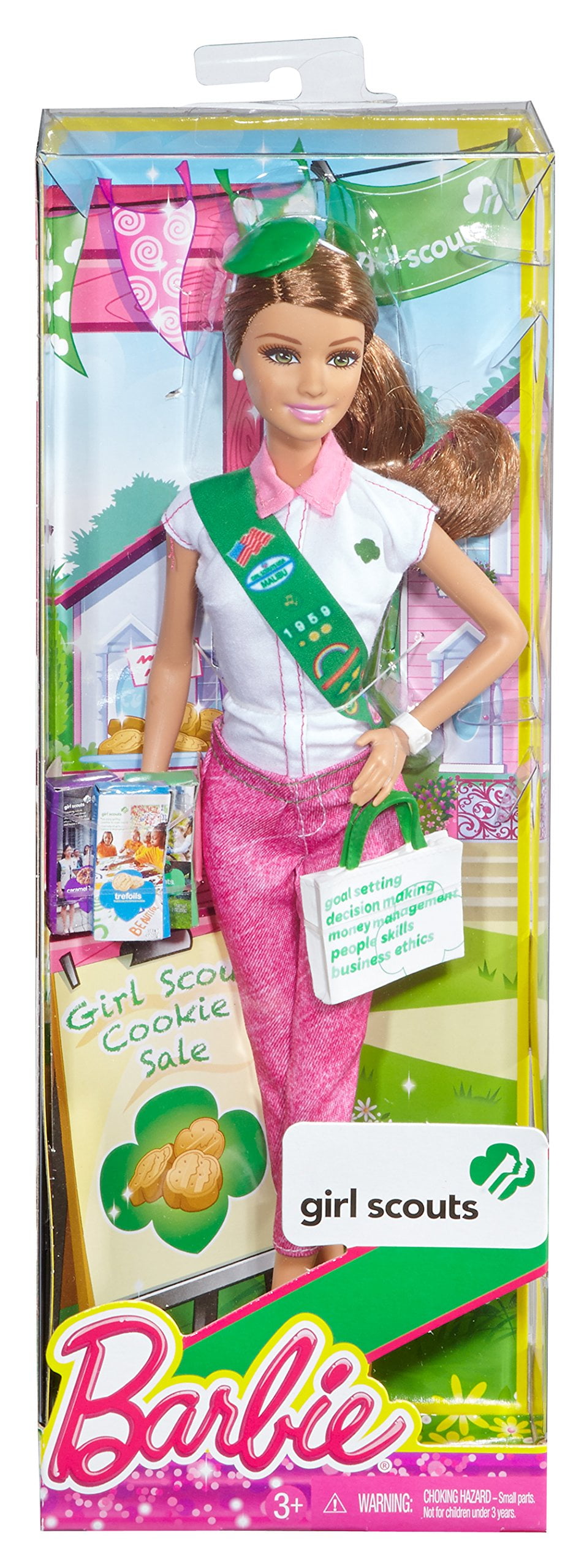 Brunette Doll Barbie Loves Girl Scouts