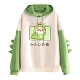 thumbnail image 2 of jsaierl Cartoon Dinosaur Hoodies for Teen Girls Women Drawstring Hooded Sweatshirts Raglan Long Sleeve Pullover Tops, 2 of 6