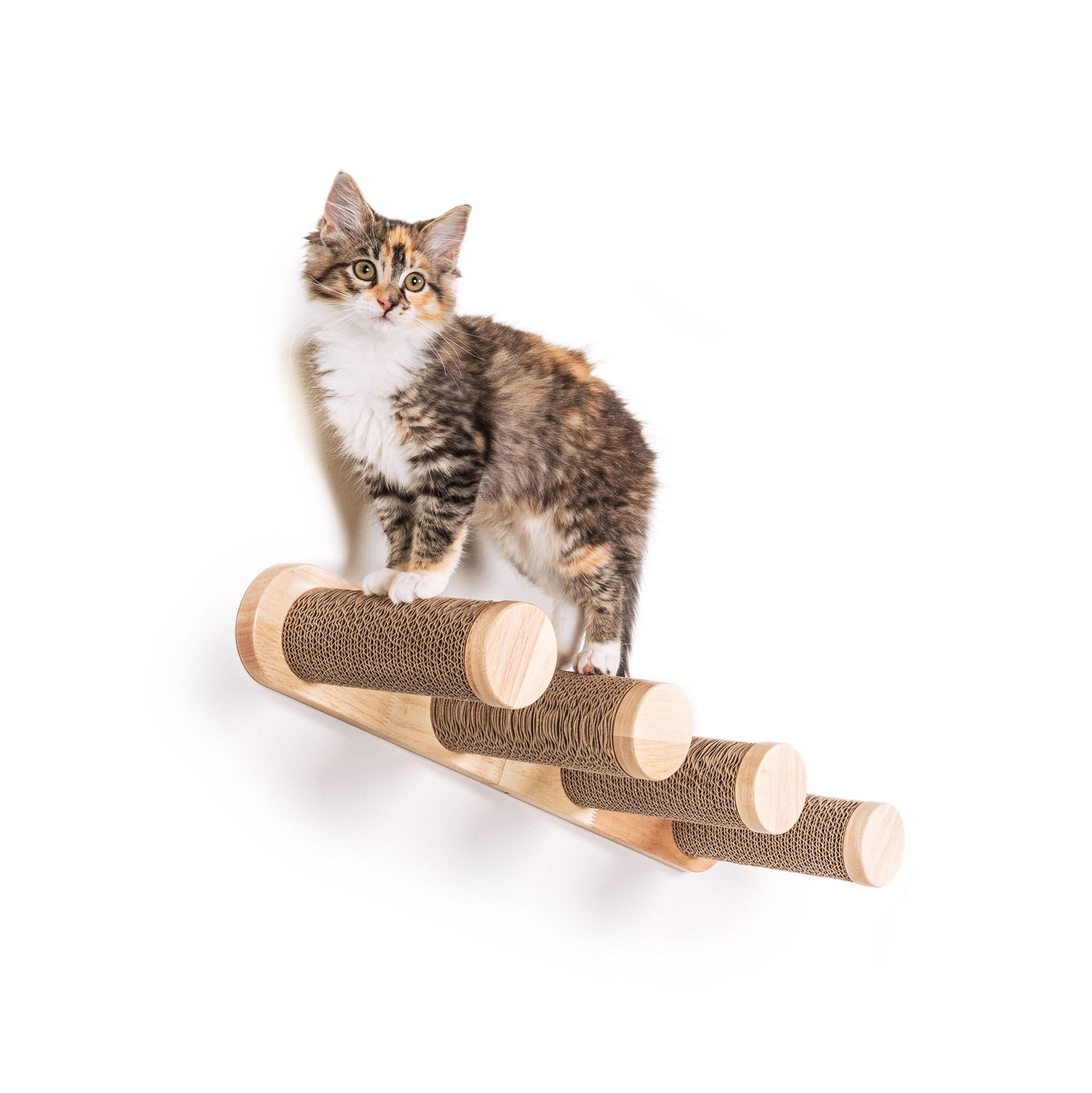 Ascentials by FurHaven Cloud Climber Cat Stairs (24”), Wall-Mounted Four Step Stairway and Perch with Corrugated Cardboard