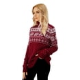 thumbnail image 4 of Musuos Women's Christmas Snowflake Knitted Sweater Long Sleeve High-neck Print Christmas Pullover Knitwear, 4 of 10