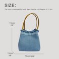 thumbnail image 4 of Mini bolsos de mezclilla para mujer, bolsos y carteras de diseñador de lujo, novedad de 2023, bolso de hombro de tela con borlas y remaches, 4 of 5