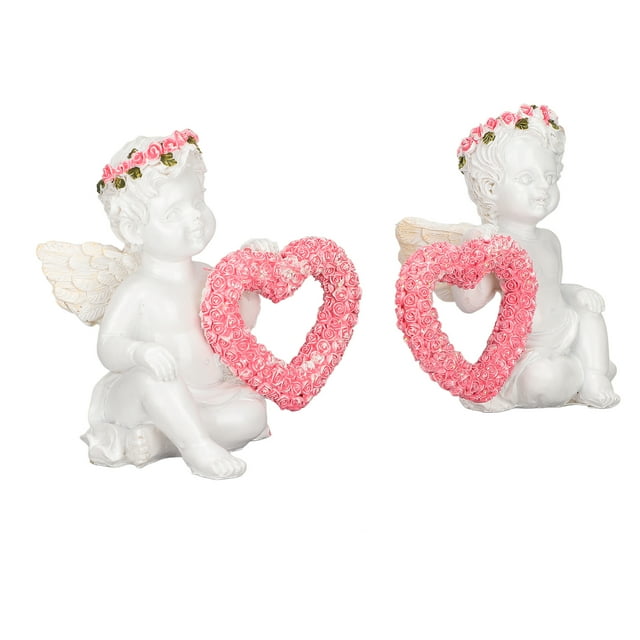 Figura de ángel, decoración de ángel de amor, decoración sintética de ángel de escritorio, decoración del hogar, resistente y duradera