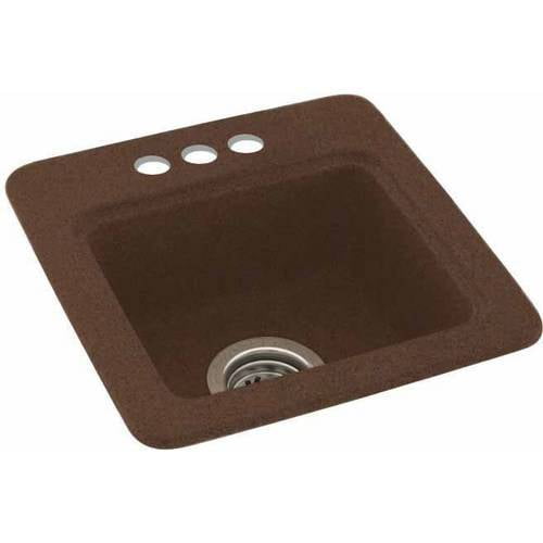 Swan Solid Surface Small Bar Sink (15" x 15") with 3 Faucet Holes