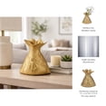 thumbnail image 5 of Modern Metal Money Bag Sculpture for Home Decor Accent - Ornaments for Bathroom, Office, and Living Room Styling - Sculptural Figurine for Shelf or Coffee Table Display - 8", Gold & Metallic, 5 of 14