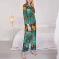 thumbnail image 3 of Salouo Whimsical Forest Scene Pattern Women's Pajamas Set Long Sleeve Button Down Sleepwear Soft Pj Lounge Sets for women 2 Piece Pjs Set with Long Pants-XX-Large, 3 of 7