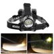 thumbnail image 3 of Linterna frontal LED impermeable negra de 6800 lúmenes, 3 modos, carga USB, banco de energía, 3 of 8