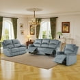 thumbnail image 3 of Bonzy Home Manual Recliner Sofa Set — 3-Piece Reclining Couch Set (1 Recliner, Loveseat & 3-Seat Sofa), Gray, 3 of 7