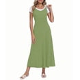 thumbnail image 3 of Asklazy Women's Casual Flowy Maxi Dress,V Neck Adjustable Spaghetti Strap Long Dress with Pockets,US Size,Green,S, 3 of 9