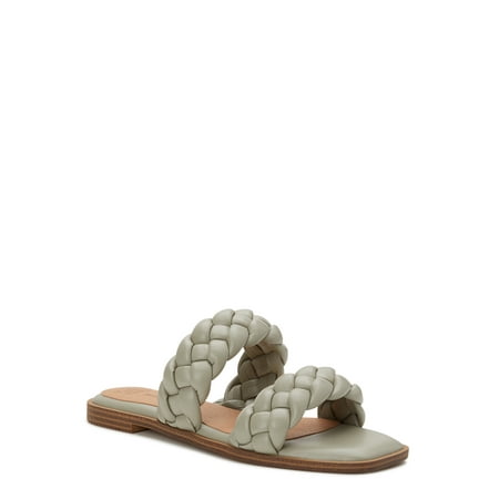 Time and Tru Women's Braided Two Band Sandals
