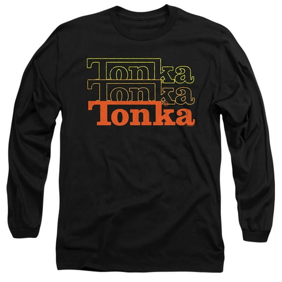 Tonka Fuzzed Repeat Long Sleeve Adult 18/1 T-Shirt Black