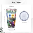 thumbnail image 4 of Lsque Pikmin Pattern 20oz Car Cup with Lid and Straw, Insulated Coffee Cup with Straw Topper, Spill Proof Travel Coffee Mug, Stainless Steel Tumble, 4 of 8