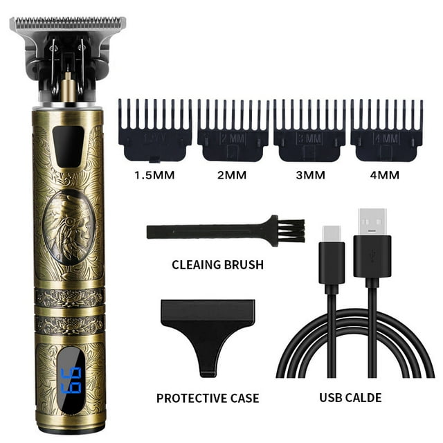 Hair Trimmer Cordless Hair Trimmer Zero Gapped T-Blade Trimmer Electric Beard Trimmer Shaver Hair Cutting Grooming Kit - 13#