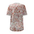 thumbnail image 4 of ICHUANYI Clearance Women Fashion Summer Sexy Fold Printed Regular Women Short Sleeves V Neck Button(Orange, XXL) ICHUANYI WER2023080802994, 4 of 5