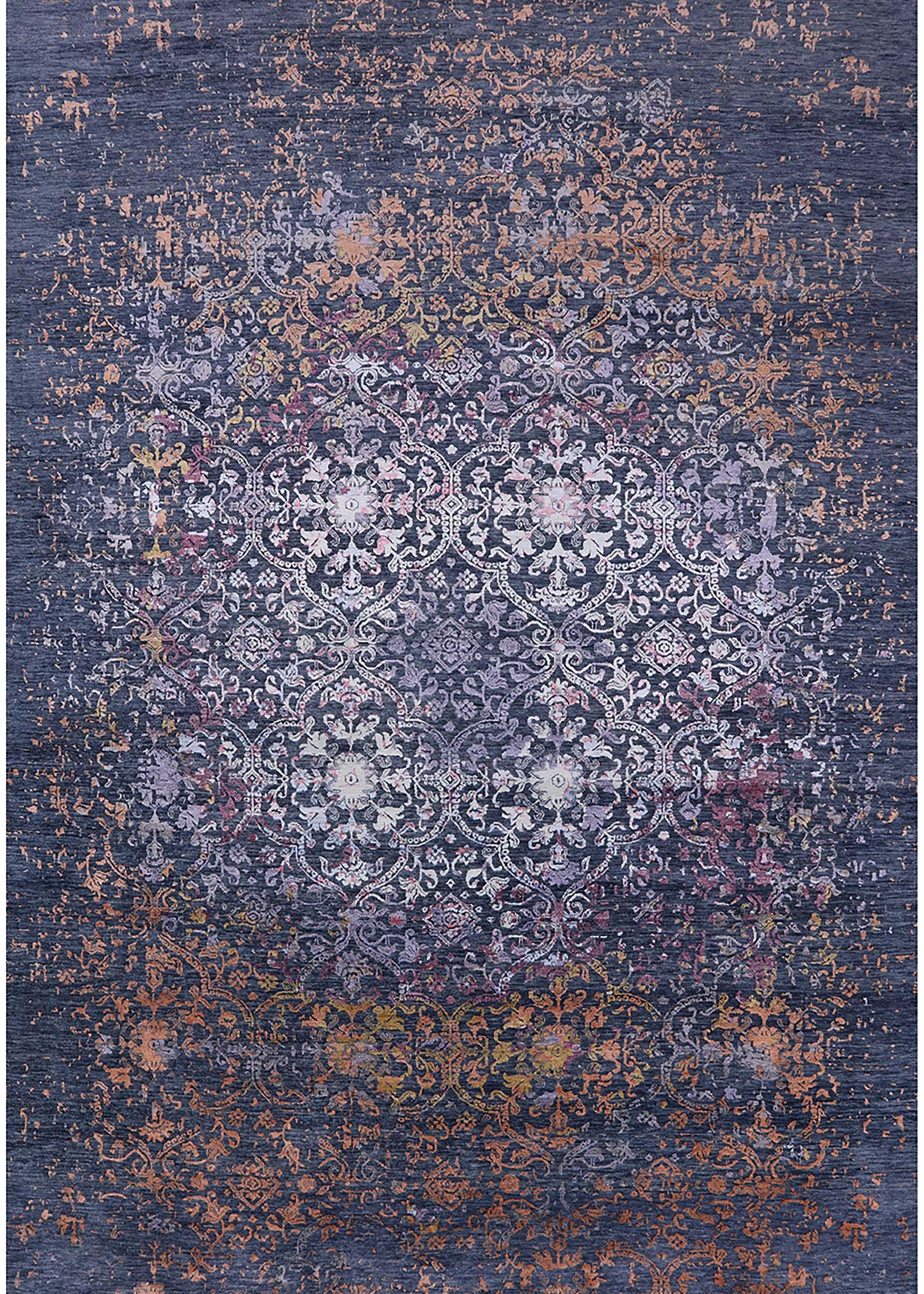 Ahgly Company Indoor Rectangle Mid-Century Modern Dark Slate Blue ...