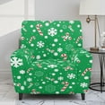 thumbnail image 2 of HELLHERO Snowflake Candy Print Recliner Chair Covers Lazyboy Stretch Slipcovers for Couches with Recliner Christmas Reclining Sofa Cover for Home, Green, 2 of 8