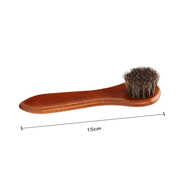 Cepillo de pelo de caballo, para engrasar, pulir, limpiar, quitar el polvo, cepillo de pelo suave para zapatos, juego de herramientas para limpiar zapatos