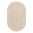 thumbnail image 2 of Unique Loom Braided Jute Collection Area Rug - Dhaka (3' 3" x 5' 1" Oval White), 2 of 6