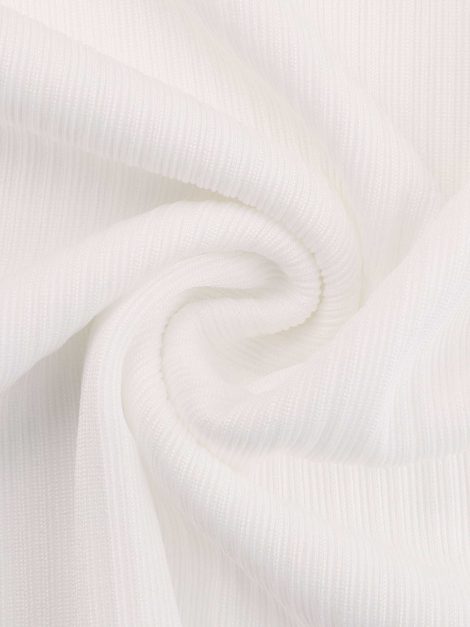DARING DIVA Women's Mock Neck Smocked Ruffle Cuff Tops M White