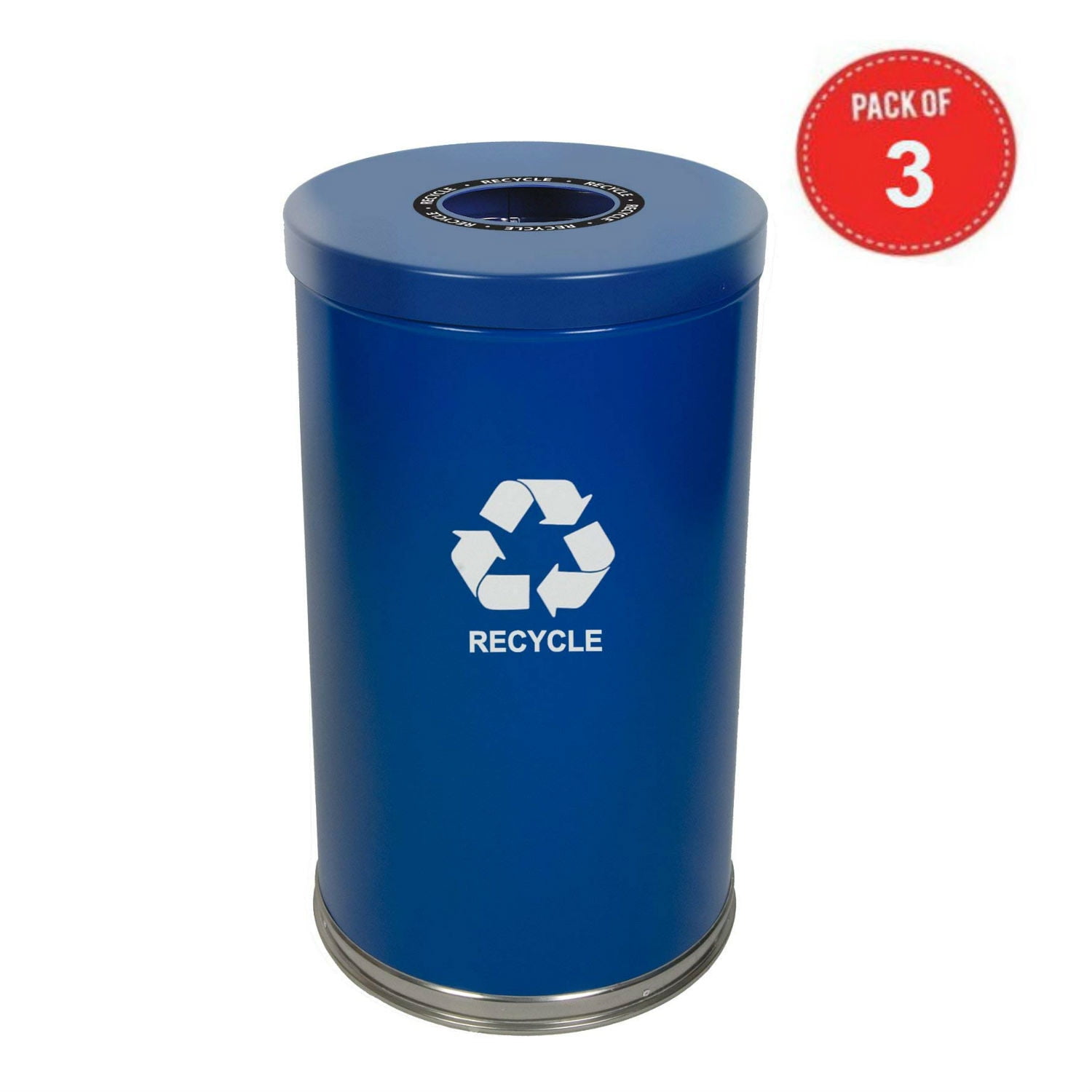 Witt Industries Steel 35-Gallon 1 Opening Recycling Container with 1 ...