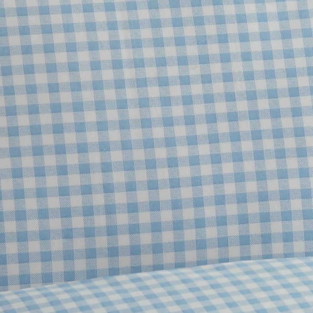 Laurel & Mayfair Gingham Printed 250tc 100% Cotton Percale Blue 3-Piece Sheet Set, Twin