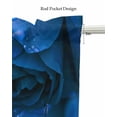 thumbnail image 5 of Blue Rose Kitchen Valances for Windows Farmhouse Linen Window Valance Curtain for Living Room Window Treatment Elegance Fantasy Flowers Romantic Valance Rod Pocket Topper Drape, 54 x 18 Inch, 5 of 6