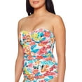thumbnail image 4 of Women's Bleu Rod Beattie BC22467 Blooming Chic Draped Ring Bandini Swim Top (Multi 8), 4 of 6