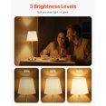 thumbnail image 2 of VEVOR Cordless Table Lamp 2 Pack Rechargeable Battery Desk Lamp Fabric Shade Gold, 2 of 9