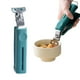 thumbnail image 1 of Pinzas de acero inoxidable para recipientes de microondas | Pinzas de cocina resistentes al calor para recipientes y platos calientes | Mango de plástico gris/azul (1 pieza, 6,97"), 1 of 7