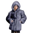 thumbnail image 6 of Lindreshi Winter Coats for Women Plus Size Clearance Women's Imitation Patchwork Medium Length Hooded Coat, 6 of 7