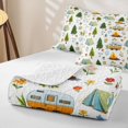 thumbnail image 4 of Catabedysis Floral Camping Quilt Full,Caravan Tent Pattern Full Bedspread Sets For Boys,Multicolor,3-Piece, 4 of 7