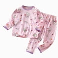 thumbnail image 5 of CAUYDY Preemie Boy Pjs Newborn Girls Outfits Long Sleeved Top Elastic Pants 2Pcs Set Cute Infant Sleepwear Baby Clothes Summer Fall Winter Spring 3-6 Months,Light Pink, 5 of 5
