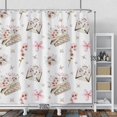 thumbnail image 2 of Cherry Blossom Shower Curtain Sets Women''s Handbag Envelope Farmhouse Floral Shower Curtains for Girls Bathroom Decor Fashion Romantic Fabric Waterproof Bath Curtain with Hooks 72x72 Inches, 2 of 6