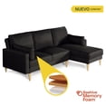 thumbnail image 2 of Sala Modular Reversible Makora Kissa con Memory Foam Color Negro Lino Respaldo Reclinable de 3 Posiciones, 2 of 8
