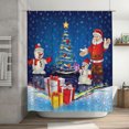 thumbnail image 7 of Christmas Santa Claus Shower Curtain, Xmas Snowman Shower Curtain for Bathroom, Vintage White Christmas Tree Shower Curtain 72X72, 7 of 7