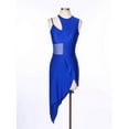 thumbnail image 3 of zdhoor Robe de Danse Lyrique Sans Manches pour Femmes à Ourlet Irrégulier, Latin Jazz Tango, Bleu Royal, P, 3 of 7
