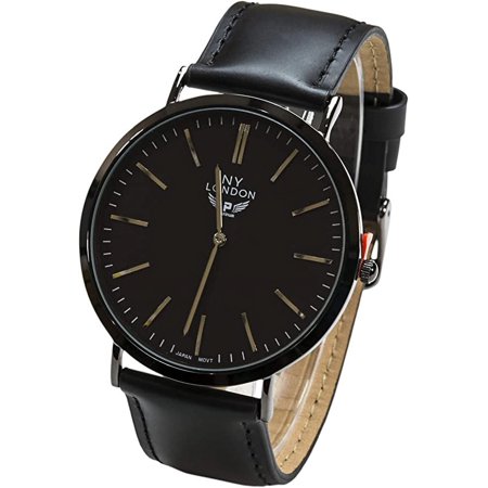 Blekon Collections Japanese Quartz Unisex 43mm Case Luxurious Genuine Leather Strap Watch