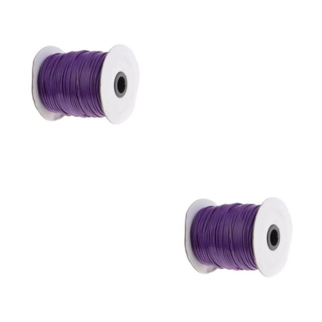 Ruiboury 1/2/3/5 80 Mètres 2mm Ciré Cordon Perles Bijoux Faire Fil Vibrant et Coloré Violet 2PCS