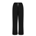 thumbnail image 3 of Clears Womens Knitted Stripe Jogger Trousers Lace-Up Elastic Waist Track Pants Athletic-Fit High Waisted Sweatpants Baggy Fit Pants Beach Gym Workout Running Casual Sports Sweatpant, 3 of 4
