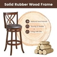 thumbnail image 6 of Costway Set of 2 Swivel Bar Stools Bar Height Dining Pub Chairs with  Rubber Wood Legs, 6 of 10
