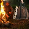 thumbnail image 5 of Bolsa de lona para leña para chimenea, Bolsa de almacenamiento para transporte de leña, Cestas para leña, Cestas para calefacción de leña, Lona sólida impermeable, Porta leña con asas para estufa de, 5 of 5