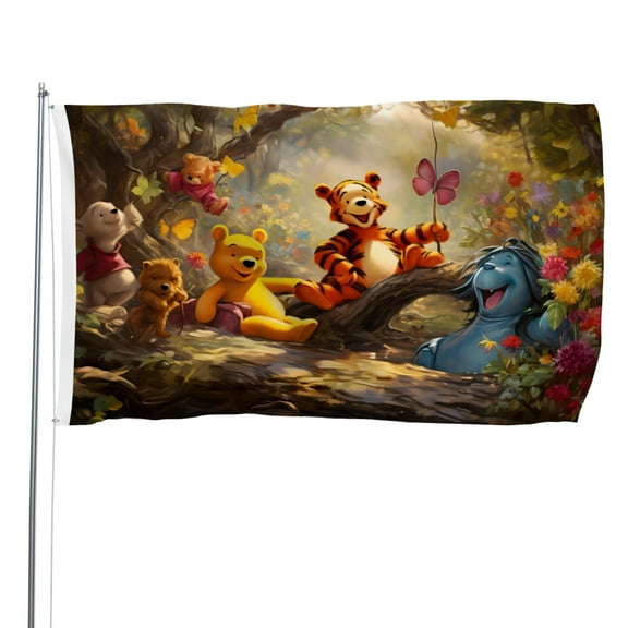 Winnie the Pooh-themed Printed Flag Perfect gift for fans, friends, and family members, and suitable for indoor and outdoor activities, party decorations.16"x24" (40cm×60cm)