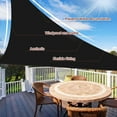 thumbnail image 2 of NAWAY Triangle Custom Sun Shade Sail 9'X12'X15' Permeable Canopy Sand for Patio Garden Yard Deck Pergola,Black, 2 of 7