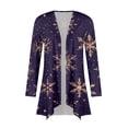 thumbnail image 5 of Women's Fashion Christmas Print Jacket Long Sleeve Casual Cardigan Coat, 5 of 6